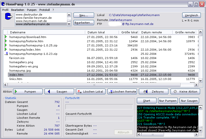 Screenshot Hauptbildschirm (Windows XP)